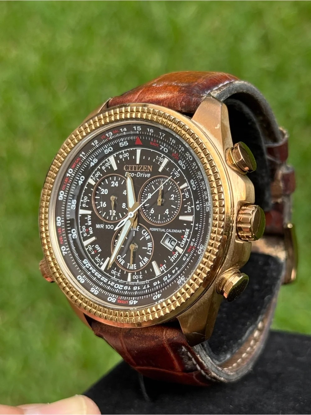CITIZEN BL5403-03X Perpetual Calendar Brown Dial Leather Strap Men's Rose Gold